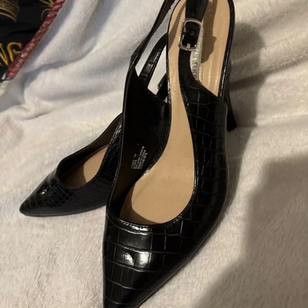 Primark Black Croc-Patterned Heels - image 2